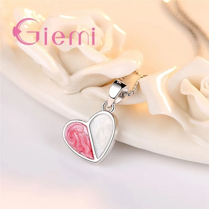 

Authentic 925 Sterling Silver Heart Shape ladies Drop Necklace Daily Wear Travel Item Support Wholesale Retail Customized