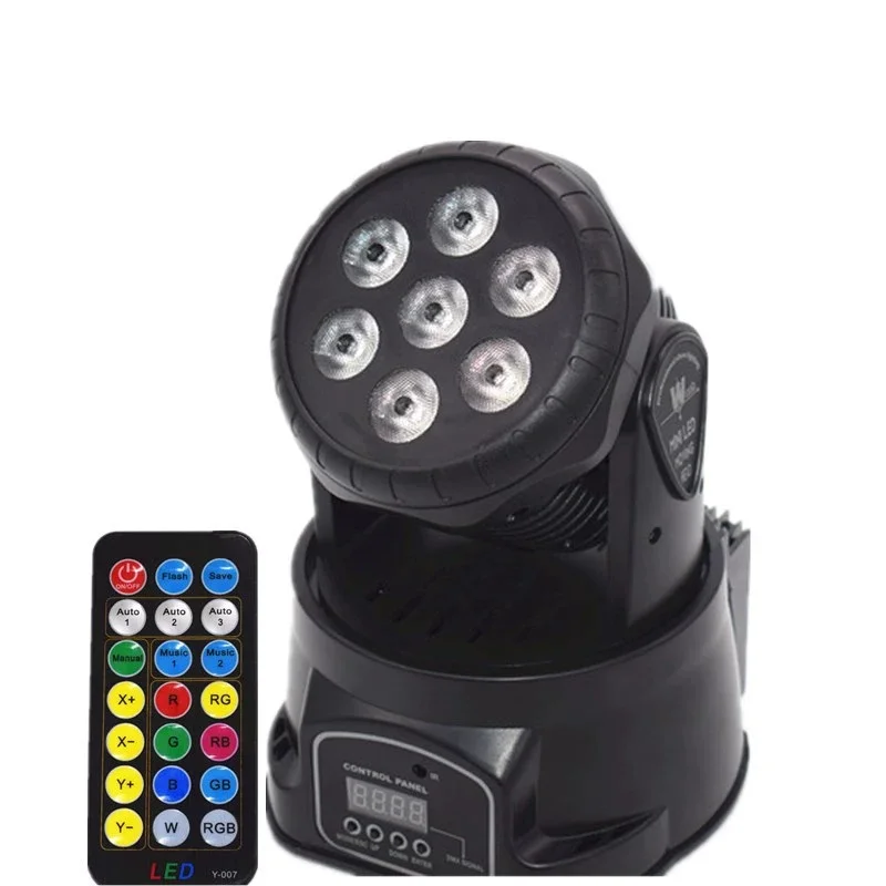 Professional Mini ABS 7-Piece RGBW LED Stage Lighting Disco Effect Moving Head Beam Lights For KTV Wedding KTV Bar Light