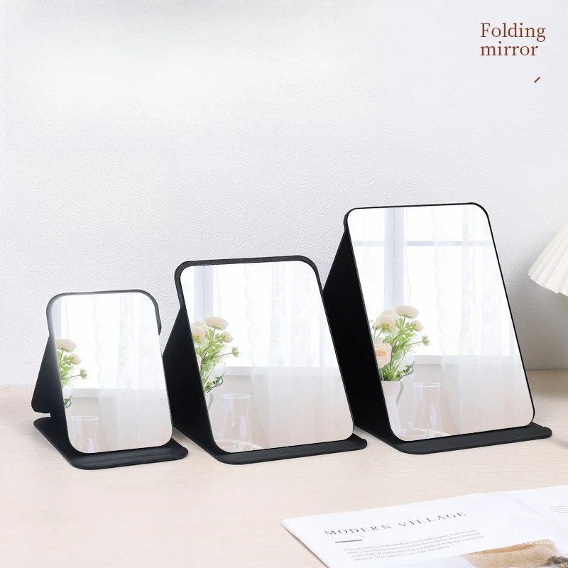 折りたたみバニティミラーポータブル回転 HD 飛散防止デスクトップ化粧鏡旅行コンパクトエレガントなギフト女性プリンセス