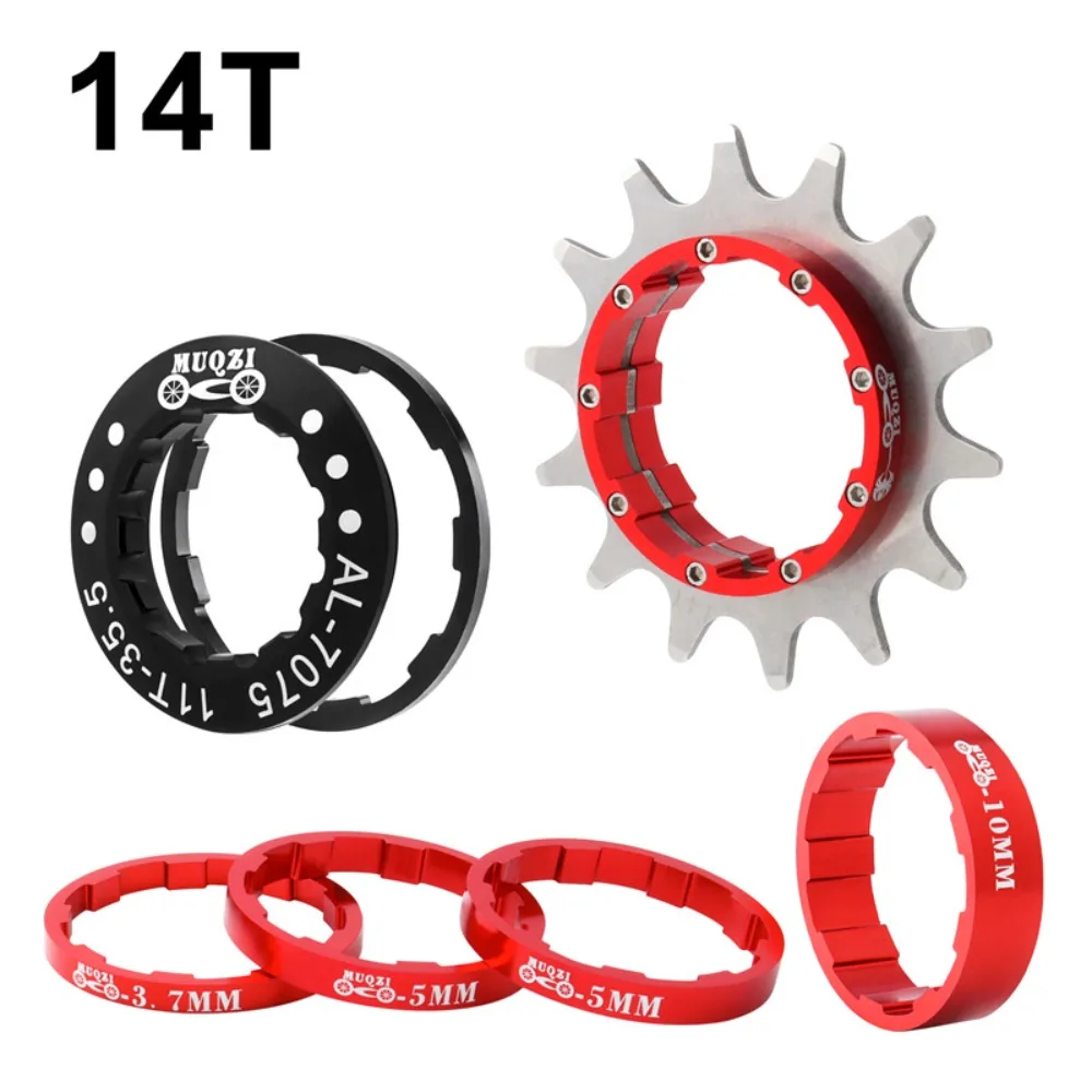 

Aluminum Alloy+Stainless Steel Single Speed Conversion Kit 12T 13T 14T Black Red Gold Silver MTB Freewheel Bike Sprocket