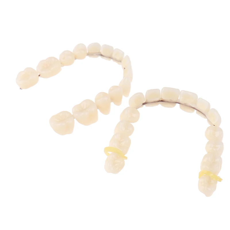 28-teiliges Set Kunstharz-Zahnersatz für Ober- und Unterkiefer, A2-Farbe, Konturierte Künstliche Zähne, Dental-DIY-Zahnersatz-Werkzeug – Detail 8