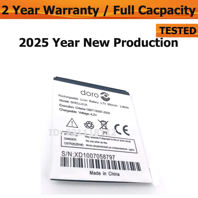 

for Doro SHELL01A battery 800mAh High Quality Mobile Phone Replacement