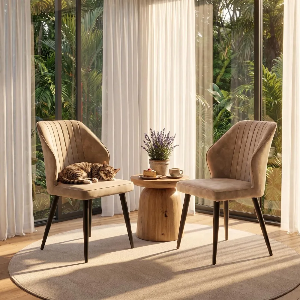 Faux Leather Dining Chairs Set of 6, Leather Dining Chairs, Mid-Century Modern Dining Room Chairs, Upholstered Kitchen, Custom view 5