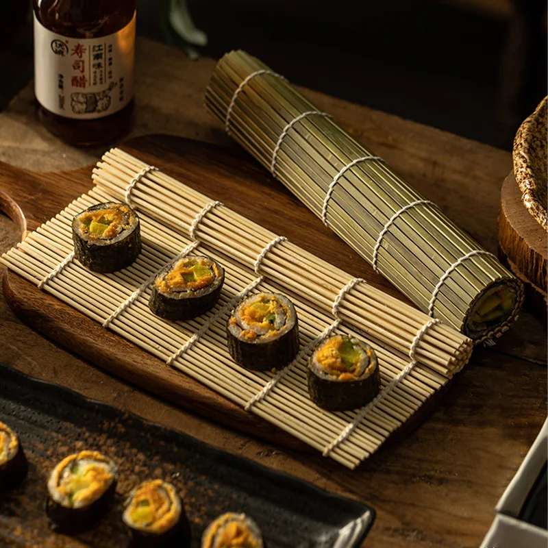 Kit para Hacer Sushi de 5 Piezas, Esterilla de Bambú Verde para Enrollar Sushi con Cuchara y Cortador, Juego de Herramientas para Enrollar Arroz con Nori