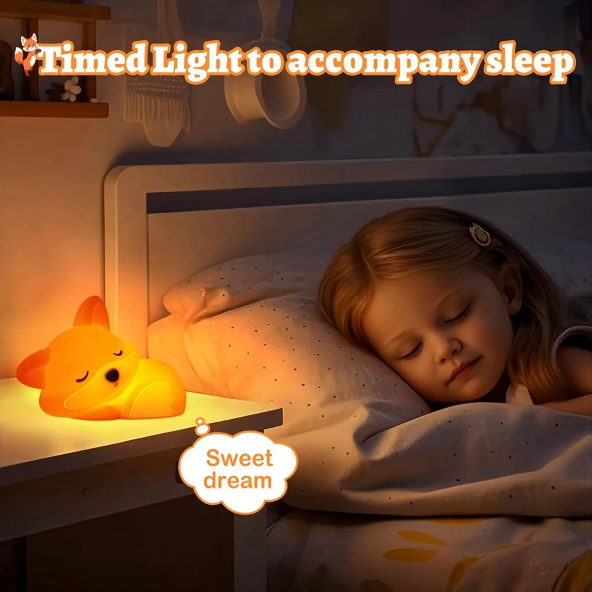 Veilleuse mignonne, veilleuse d'ambiance en silicone en forme d'animal à intensité variable, lampe tactile de chevet, cadeaux pour la décoration de chambre d'enfant