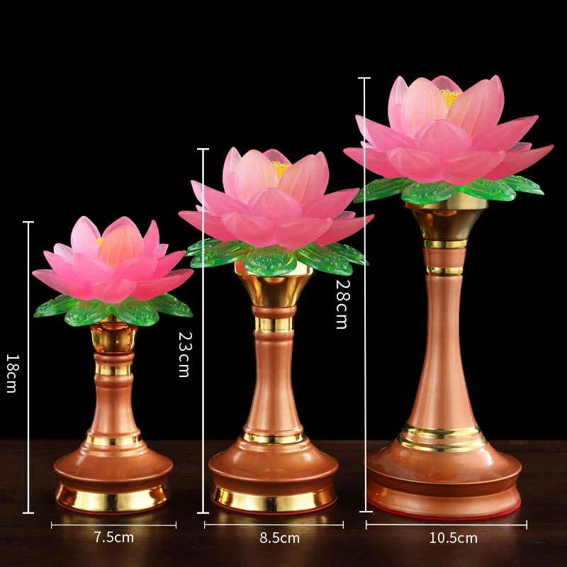 1Pc Colorful Simulated Candlestick Lantern Buddhist Hall Utensils Temple Sacrifice Pray for Auspiciousness Ensuring Safety