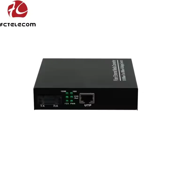10/100/1000M GE Ethernet Fiber Media Converter vermogen intern 100M Ethernet RJ45 via glasvezel 850/1310/1550 nm SC FC LC SFP