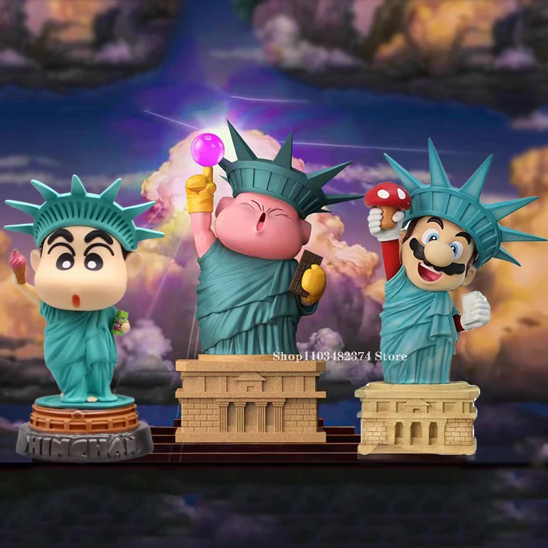 

Anime Dragon Ball Z Model Majin Buu Action Figure Statue of Liberty Shin Chan Figures Plumbers Toy Doll PVC Collection Gifts