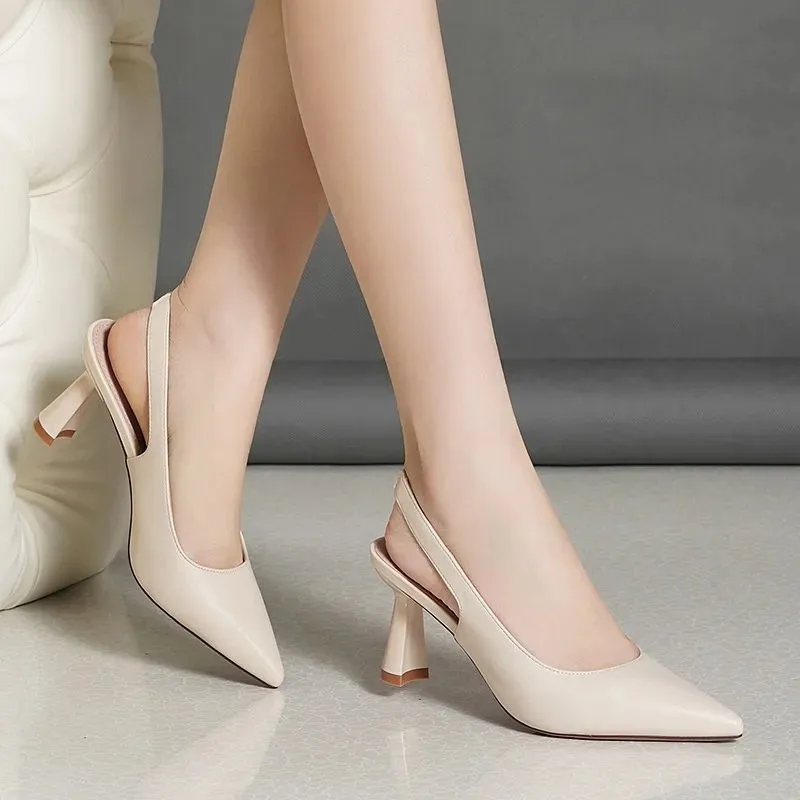 

Elegant Wear-resistant Bag-toe Casual Back Strap Sandals Women Sandals 2025 New Summer Fashionable Comfortable High Heels Shoes