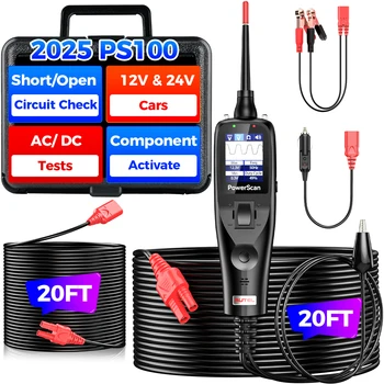 Autel PowerScan PS100 Power Circuit Probe Tester Automotive 12V 24V Electrical System Diagnostic Tool Read Digital Volt Meter