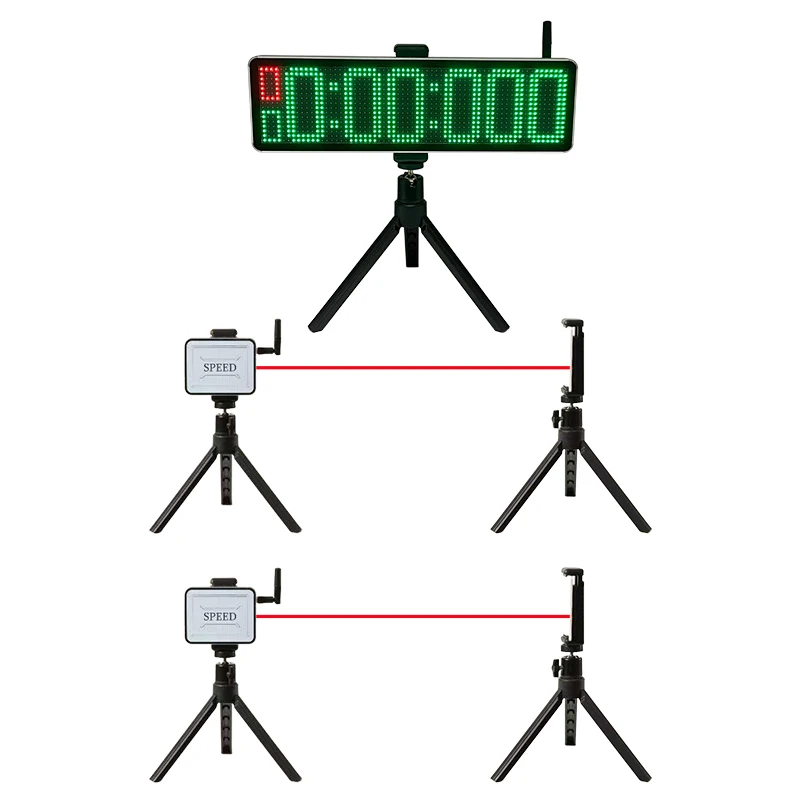 Wireless Laser LED Timer with Built-in Battery, Electronic Racing Track and Field Skating Speed Training Competition Stopwatch