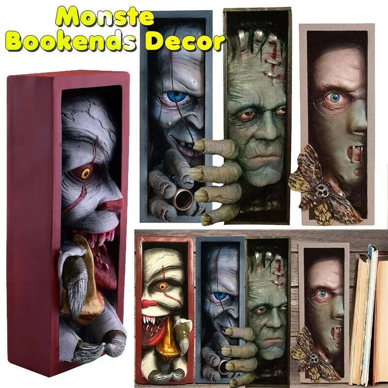 

Peeping Bookshelf Monster, Peeping on The Bookshelf Personalized Bookends, Creative Resin Decorative Bookends Monster