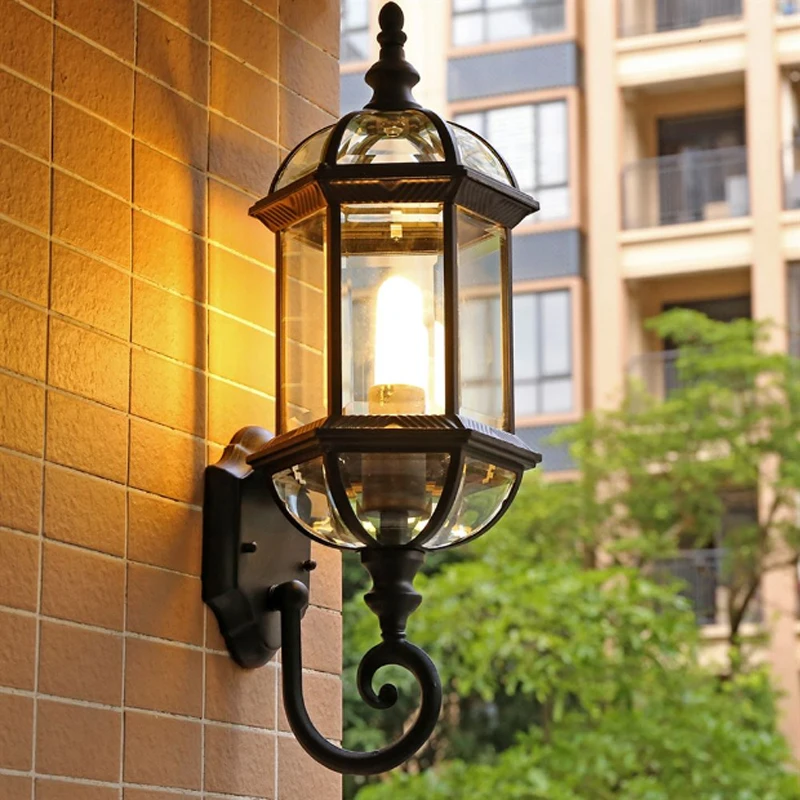 European modern minimalist wall lamp waterproof outdoor garden lights balcony hallway stairs  lamp aluminum  E27 lighting