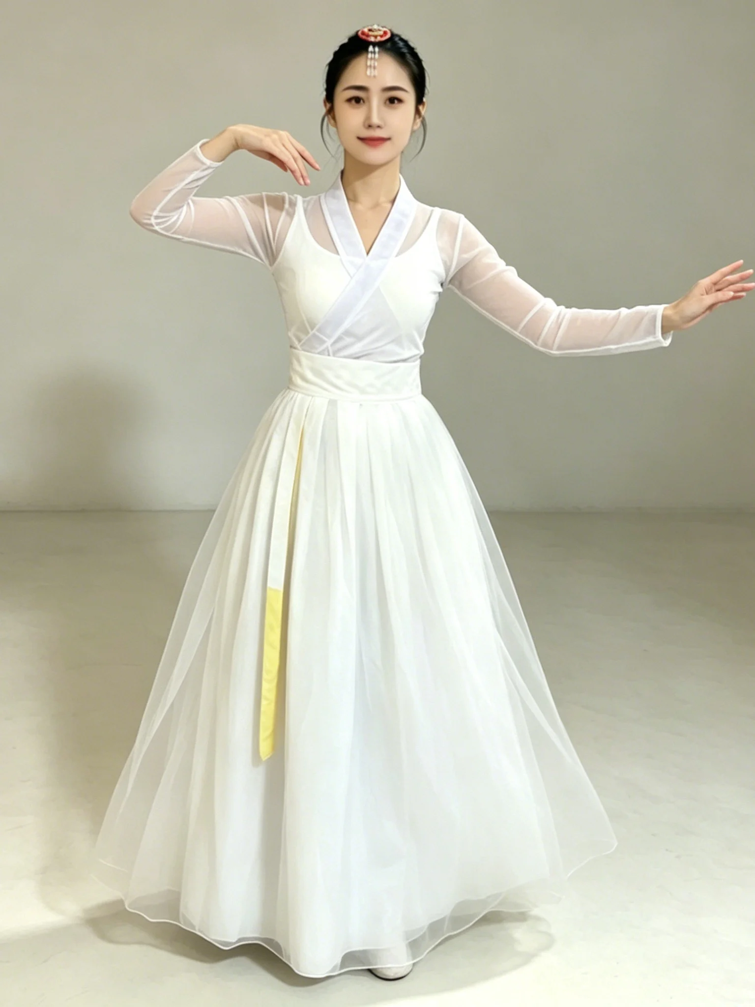 Korean Ethnic Dance Costume Women's Top Practice Uniform Half-length Skirt Performance Outfit Traditional Stage Wear