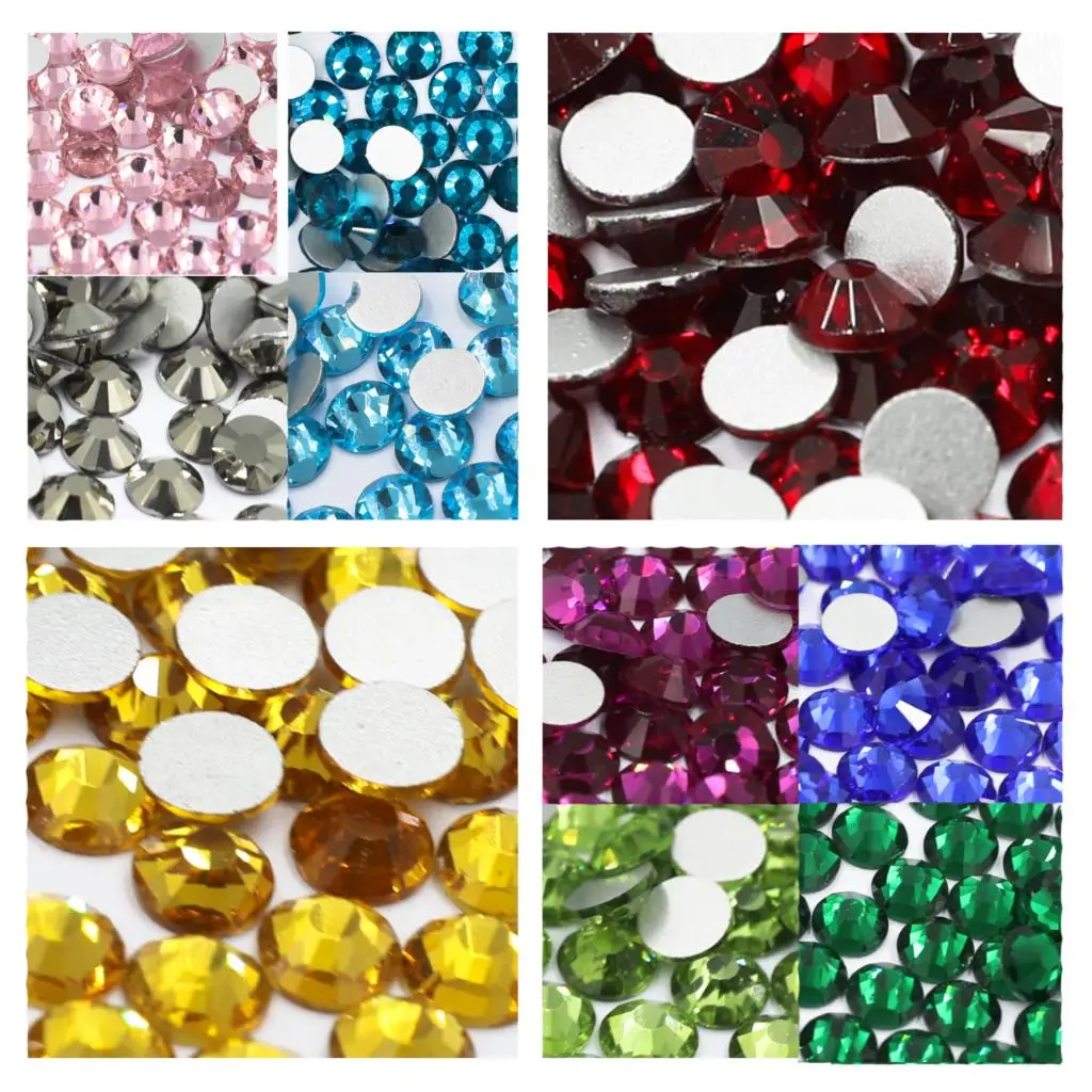 Multi colori SS3-SS30 Non Hot Fix strass posteriore piatta cristallo strass glitter pietra per manicure fai da te 3D nail art tessuto indumento