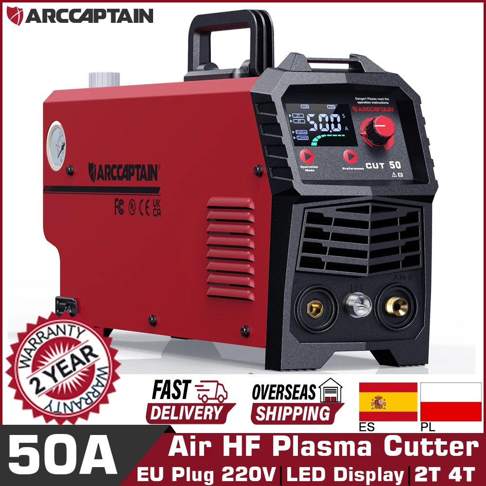 ARCCAPTAIN Air HF Plasma Cutter Machine Synergy Digital Contol Portable 20-50A DC Inverter 2T 4T For Household Cutting Welding