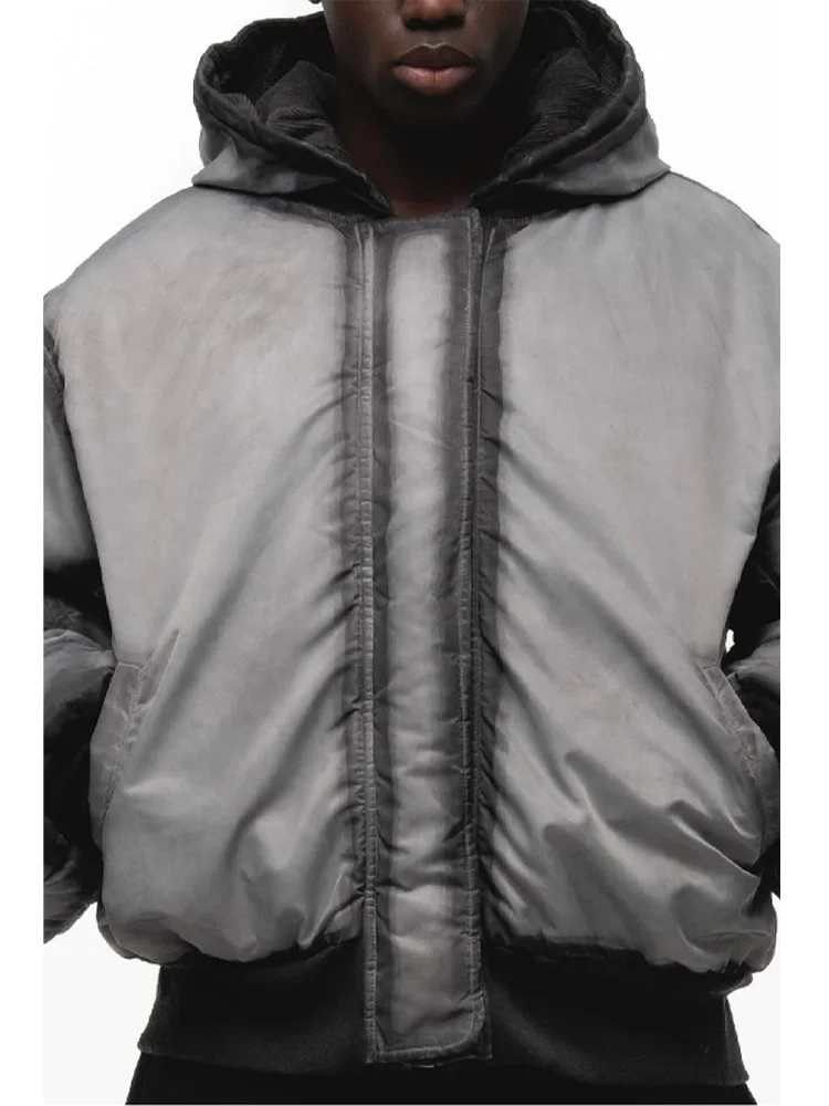 

Women Chic Double-sided Cotton Warm Thick Jacket Hip-hop Long Sleeve Hooded Zipper Coat New Autumn Winter High Street Outwear