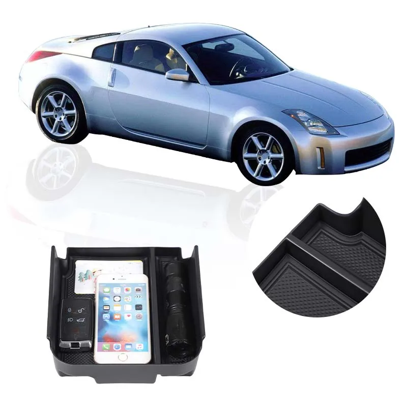

For Nissan 350Z 2003-2006 ABS black car center console armrest box storage box car interior modification accessories