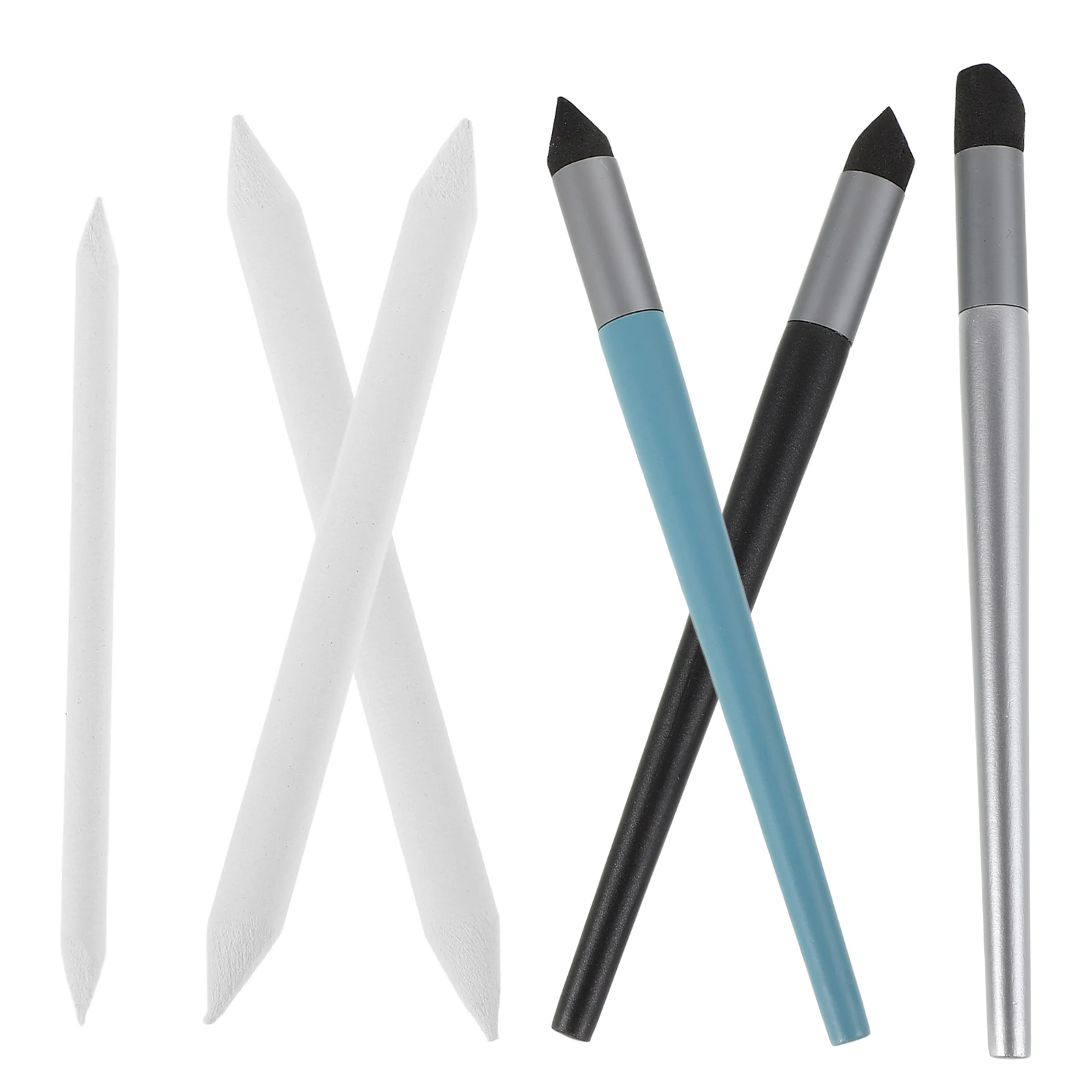 

6 Pcs Oil Pastel Rub Pen Artist Paint Brushes Blending Pencils Sponge Drawing Supplies Student