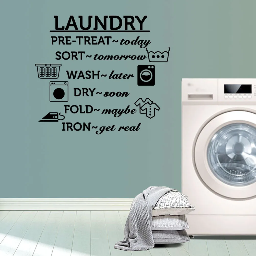 

High Quality Laundry Words PVC Removable Wall Sticker for Bedroom Living Room Home Wall Sticker Decor Wallpaper