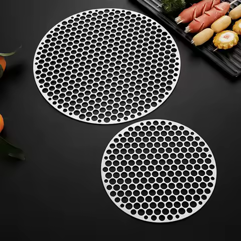 15-30CM Stainless Steel 201 Food Grade Round BBQ Charcoal Grate Barbecue Grill Grid Mesh Net with Cellular Holes