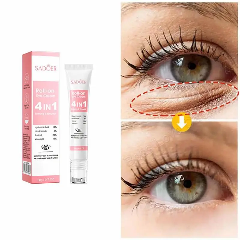 SADOER 4 In 1 Roll-on Firming Moisturizing Eye Cream Circle Moisturizing Care เซรั่มบํารุงรอบดวงตา 20g