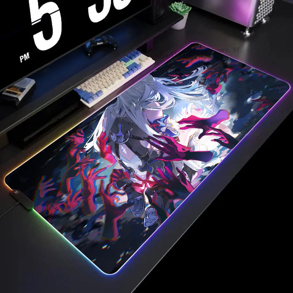 

Jingliu Honkai Star Rail Mousepad XXL RGB Gaming Mouse Pads HD Black Gamer Accessories Large LED