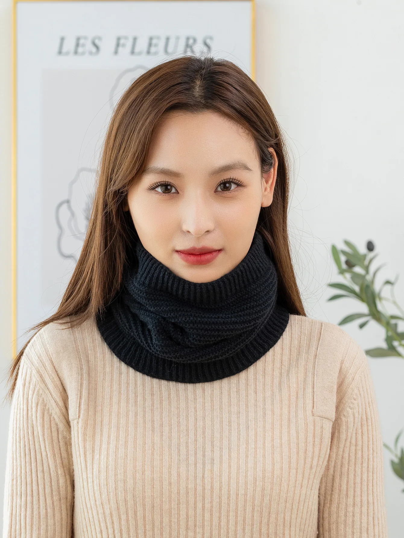 Fashion Knitted Neck Warmer Sports Scarf Soft Women Men Face Cover Winter Skating Running Hiking Scarves Thick Cold-proof Collar