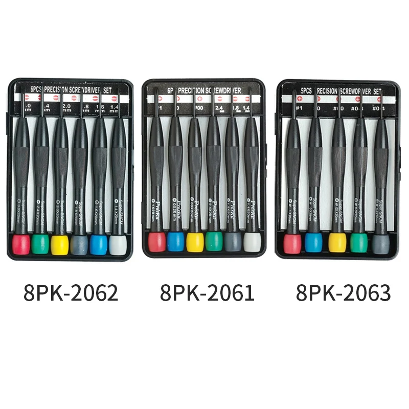 PRO\'SKIT 6PCS ELECTRONIC SCREWDRIVER SET 8PK-2061 8PK-2062 8PK-2063