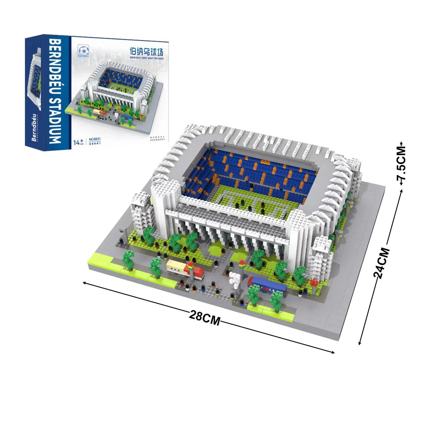 Football Stadium DIY Building Blocks Set Soccer Mini Bricks Model Architectural Building for Adults Football Field Theme Gift