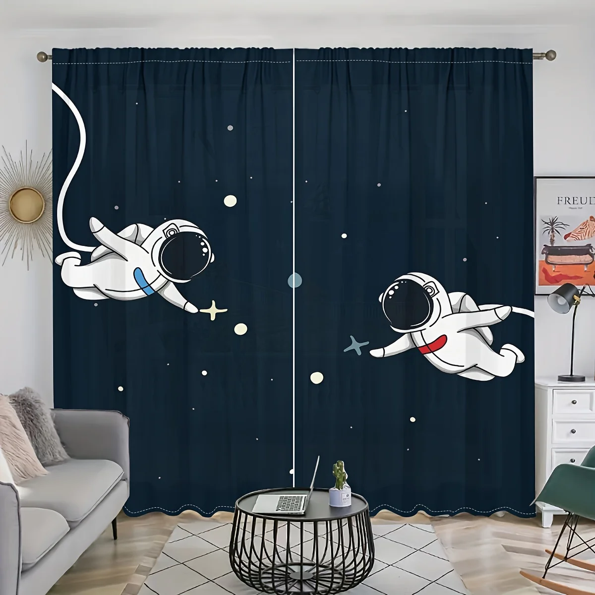 

2D Flat, 35x90in*2pcs, Fashionable and Elegant Home Decoration, Curtains, Suitable for Room Decoration, Bedroom, Kitchen,