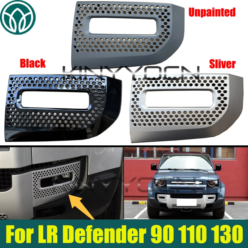 Front Bumper Fog Light Grille Fog Lamp Cover For Land Rover Defender L663 90 110 130 2020-2025 Fog Lamp Cover Bezel Replacement