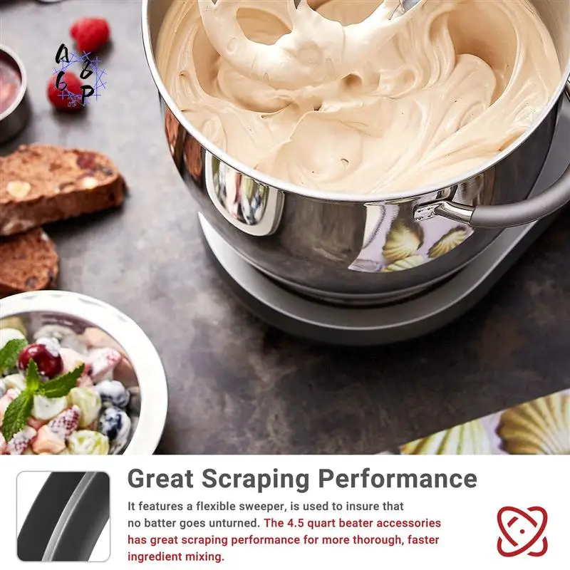 

A68P-Flex Edge Beater For Kitchenaid Mixer 4.5-5 QT Tilt-Head Stand Mixer Attachments, Mixer Paddle Accessories