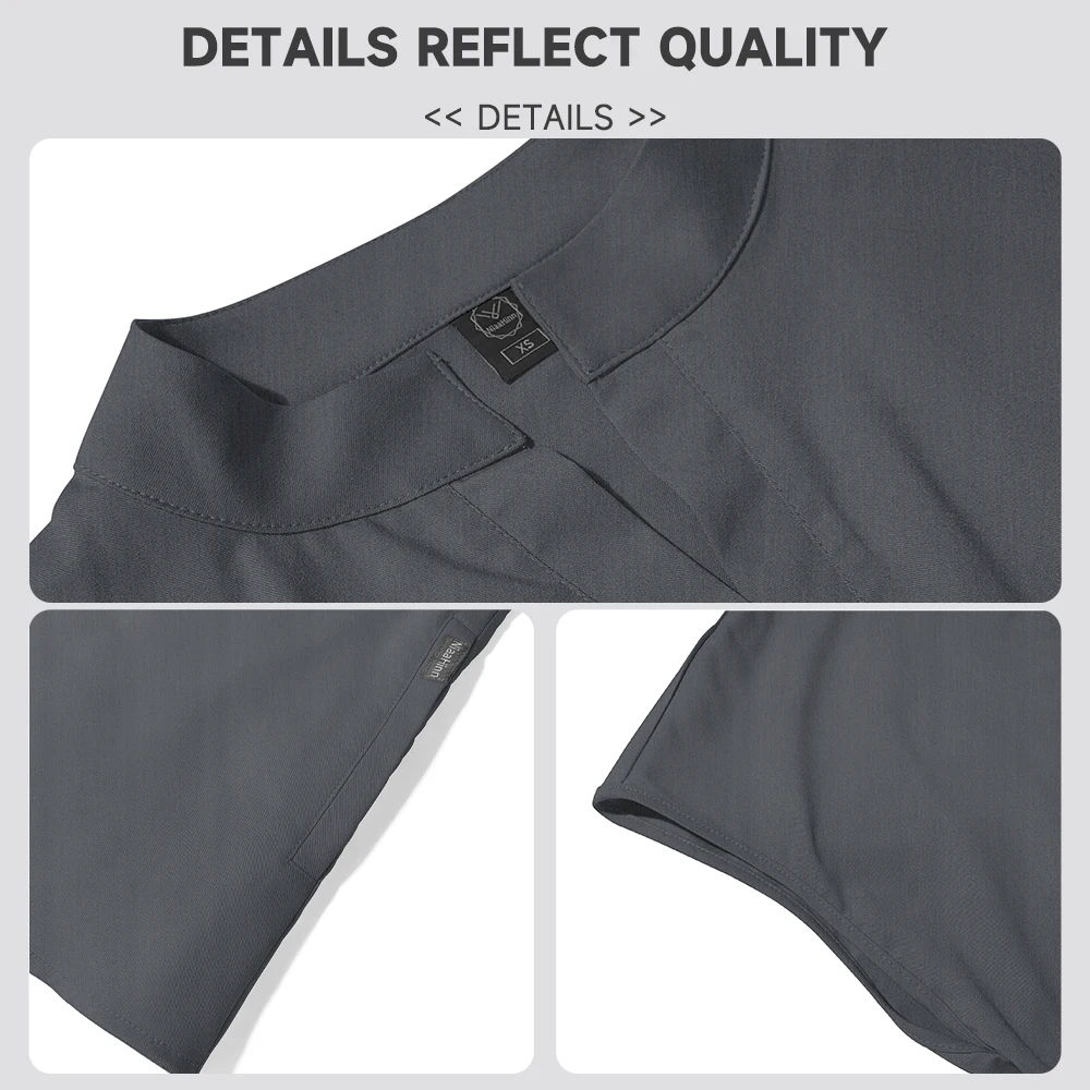 Stretch Top Medical Scrub Tops Women Nurse Workwear Soft Scrubs Uniform Shirts Short Sleeve Blouse Beauty Salon Spa Work Clothes