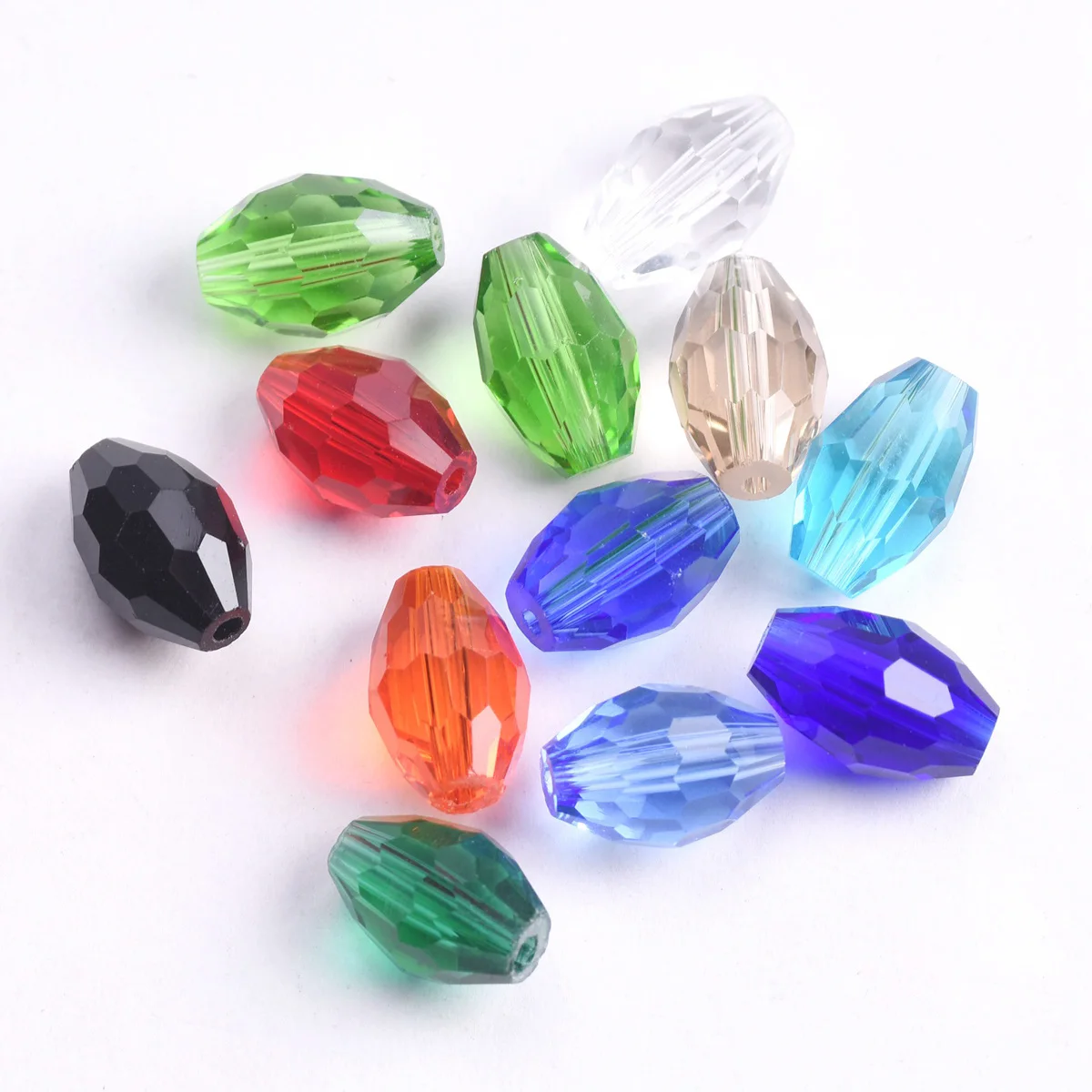 

65pcs 4x6mm 6x8mm 8x11mm Rugby Oval Shape Faceted Crystal Glass Loose Beads Wholesale Lot For Jewelry Making DIY Crafts Findings