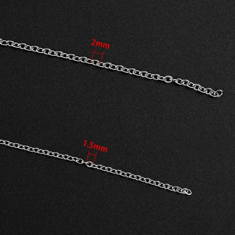15m Jewelry Chain 2.0mm Silver Necklace Stainless Steel Women Metallic Belt with 20 Pcs Lobster Buckle and 30 One Open Jump Ring
