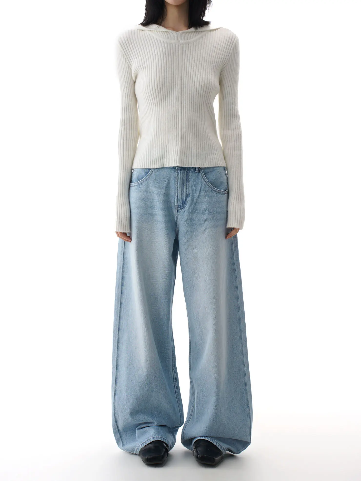 

ZHISILAO New Classic Blue Wide Leg Straight Jeans Women Vintage Y2k Light Blue Chic Denim Pants Streetwear 2026