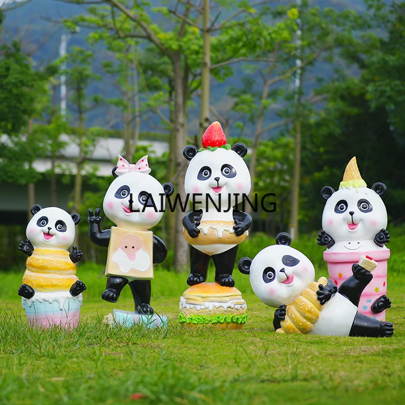 

SGF cartoon cute panda fiberglass sculpture garden landscape decoration ornament