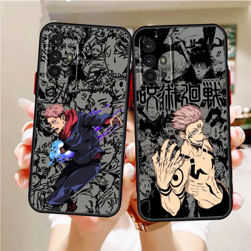 

Anime Jujutsu Kaisen Cartoon Frosted Translucent For Samsung Galaxy S24 S23 S22 S21 S20 FE S10 S9 S8 Plus Ultra Pro 5G TPU