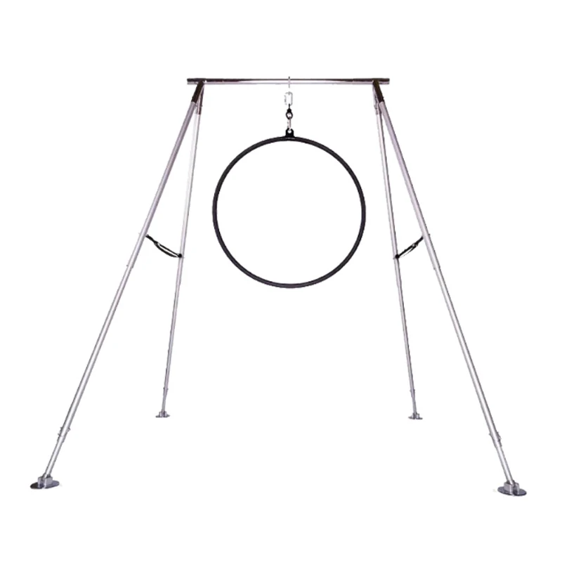 3.4m Adjustable Height Aluminum Silver Yoga Swing Hammock Frames Stand 200kg Load Capacity Portable Multifunction Design