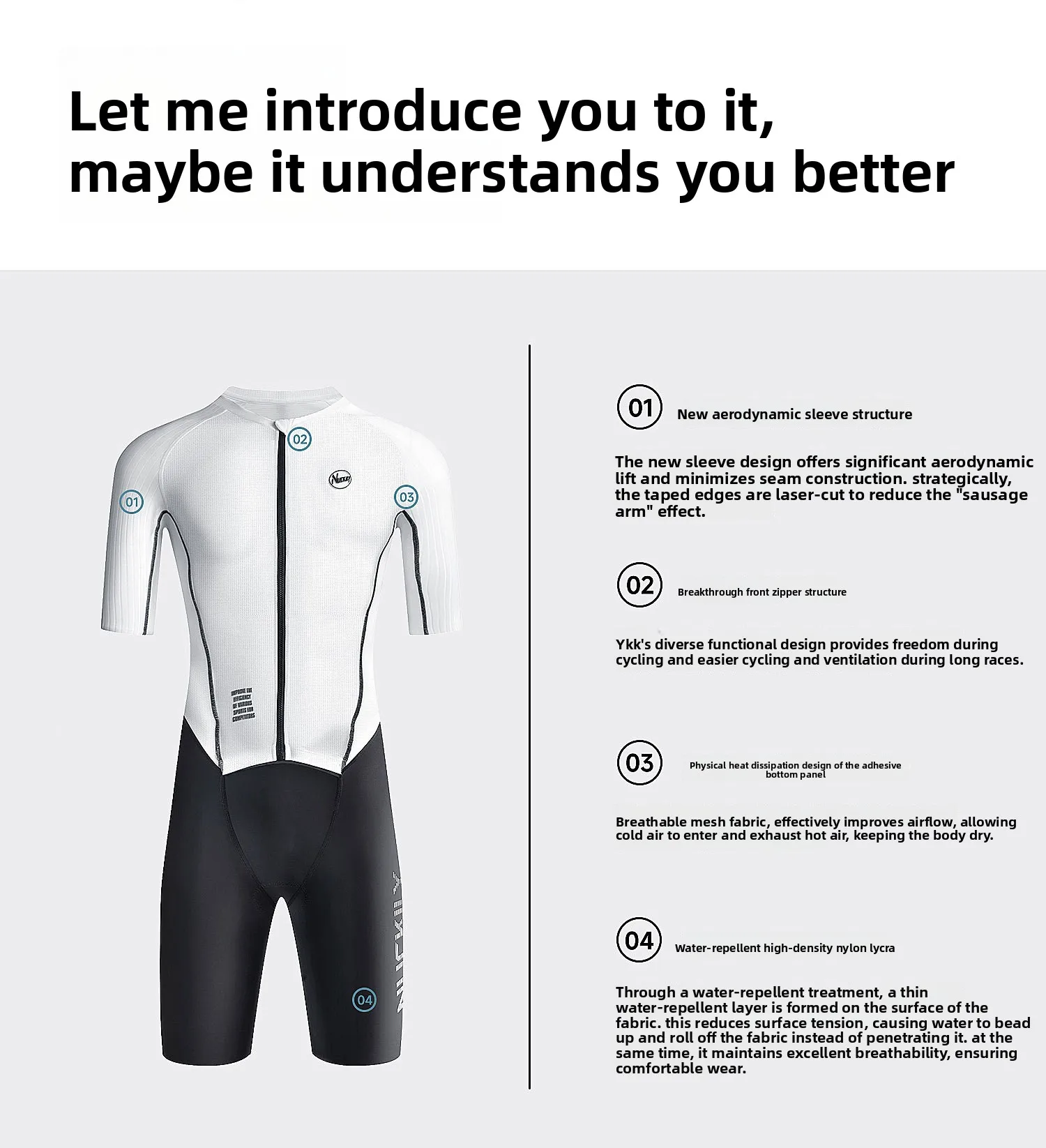 NUCKILY Herren Triathlon-Anzug Ironman Trisuit Ärmellos Radfahren Laufen Schwimmen Einteiliger Kompressionsanzug Schnelltrocknend Aero Rennanzug Pro – Detail 3