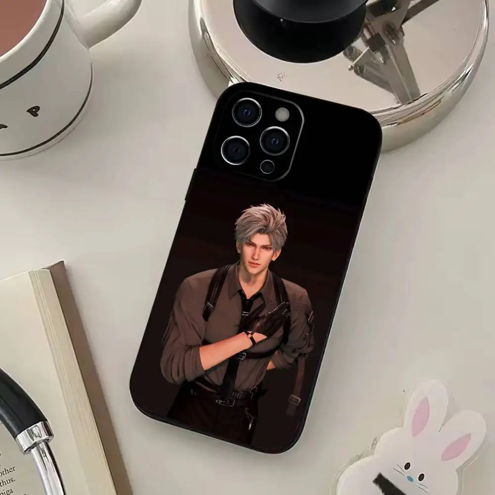 Custodia per telefono S-Sylus Love And D-Deep Space per iPhone 17,16,15,14,13,12,11 Plus,Pro Max,XS, cover morbida nera