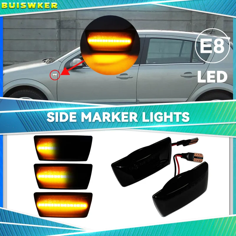 For Opel Insignia Astra H Corsa D Zafira B For Chevrolet Cruze Led Dynamic Side Marker Turn Signal Light Sequential Blinker Lamp