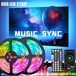 Tuya WiFi LED Streifen Lichter Smart APP Steuerung USB 5050 RGB LED Flexible Band Lampe Band Für Zimmer Weihnachten Dekor TV hintergrundbeleuchtung