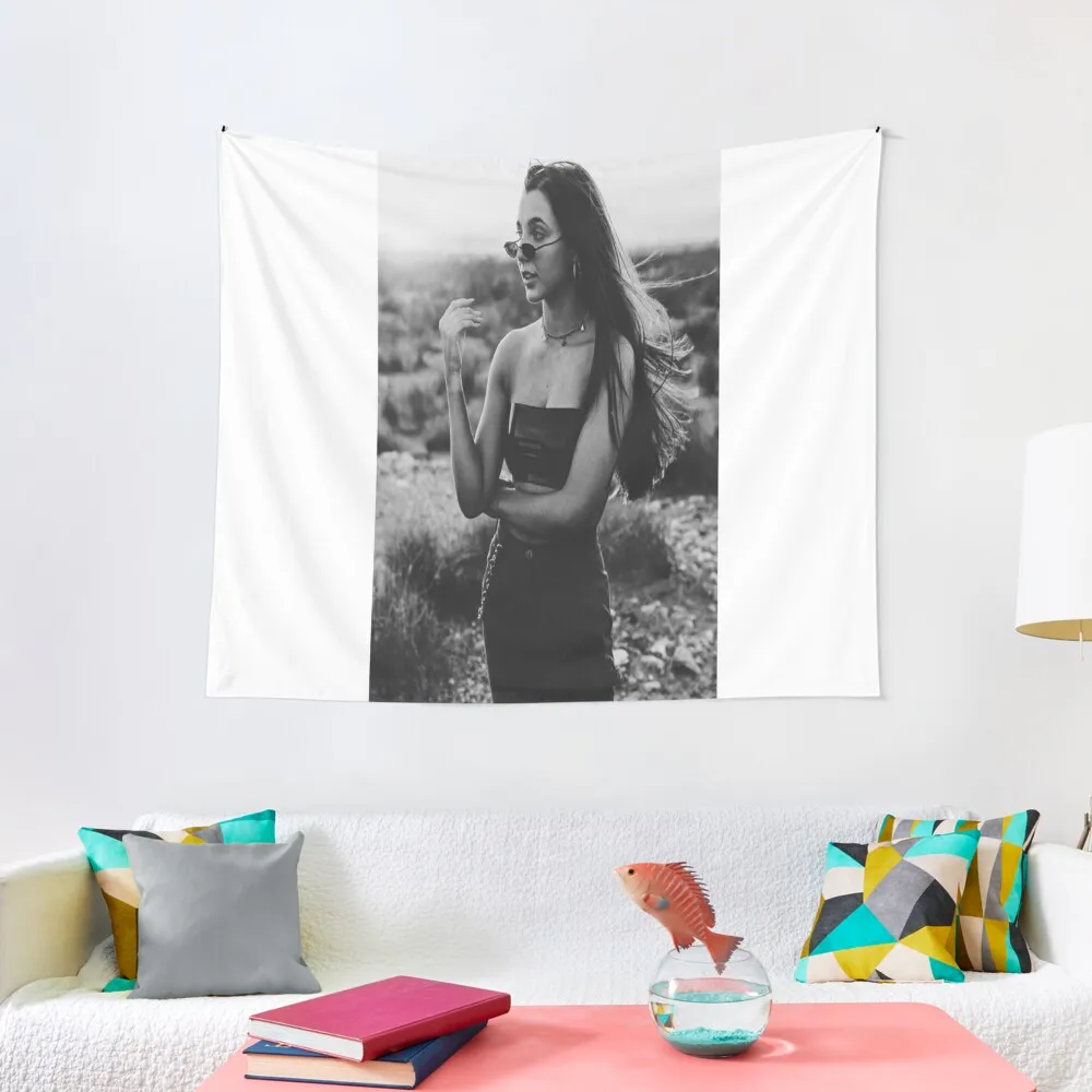 

Emma Chamberlain Black and White photo Tapestry Home Supplies Decoration Room Things To The Room Tapestry