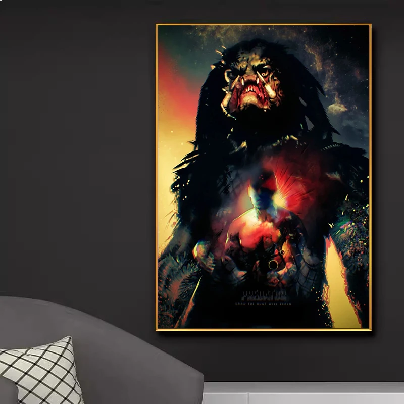 The Predator Poster Arnold Schwarzenegger Monster Hot Movie Prints Art Canvas Painting Wall Pictures for Living Room Home Decor