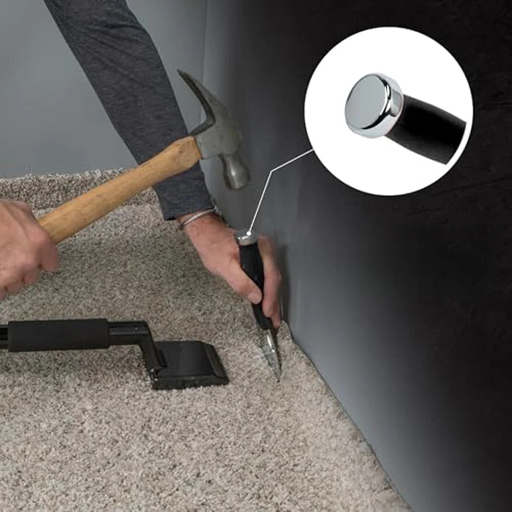 Ergonomic Carpet Fitting Tool Shock Absorbing Handle and Wide Round Head for Enhanced Control During Installation