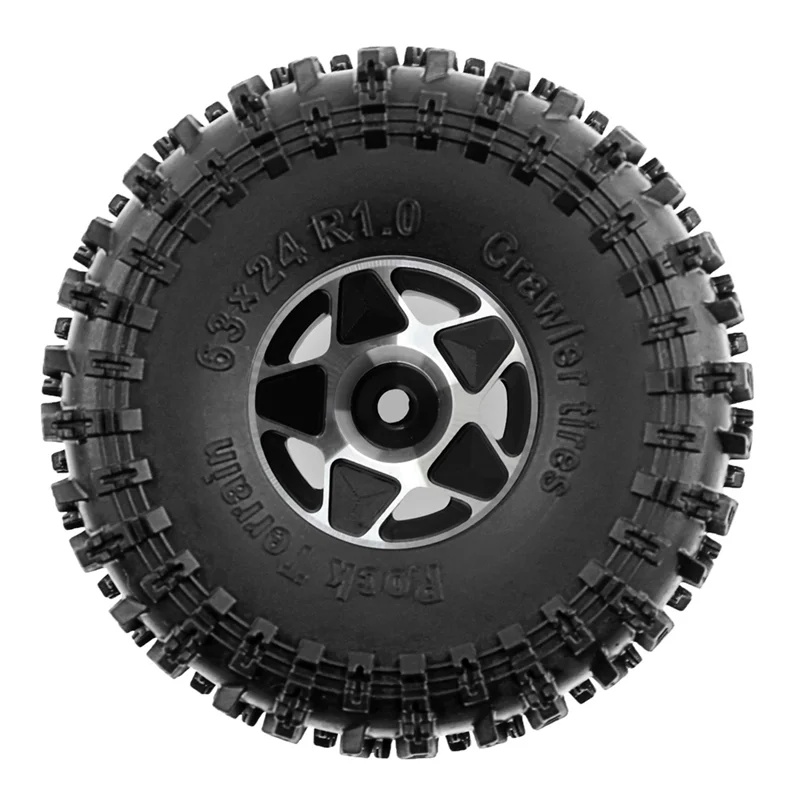 

FBIL-4Pcs 63Mm 1.0Inch Beadlock Wheel Tire Set For 1/18 1/24 RC Crawler Car TRX4M SCX24 FCX24 Upgrade Parts Accessories