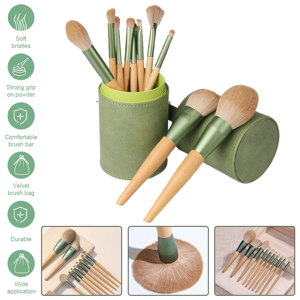 Qingluo, pinceaux de maquillage professionnels, ensemble de 10 pièces, outils de maquillage pour la maison, kit de maquillage, finition impeccable, outils de maquilleur, maquillage