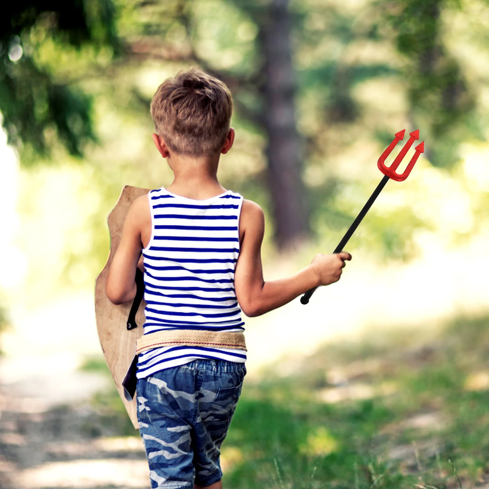 3 szt. Odłączane widły diabła, lekkie, z gładką rączką, ozdoba na Halloween, przenośne widły cosplay, dekoracja na imprezę